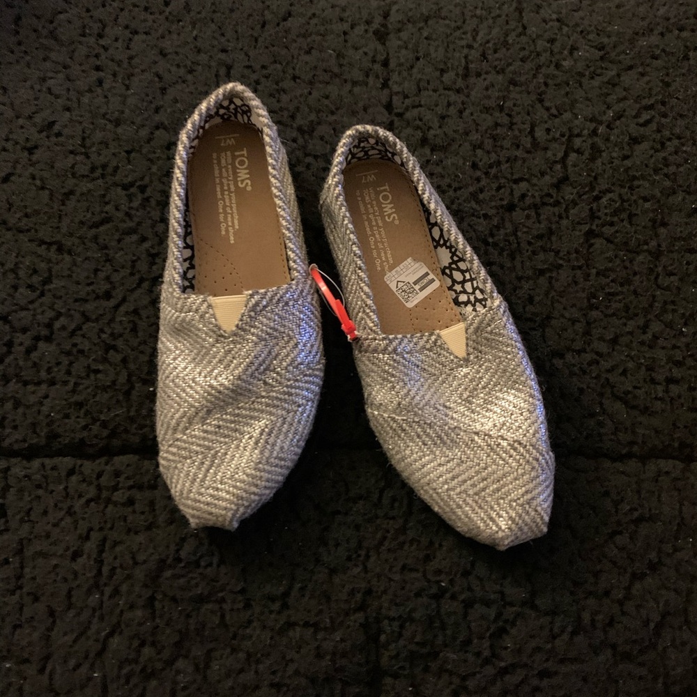 Tom’s shoes metallic silver
